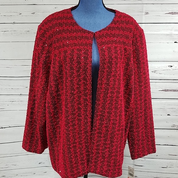 Alfred Dunner Jackets & Blazers - NWT Gorgeous Red & Black Plus Size Jacket
